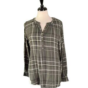 Universal Thread Olive Plaid Button-Down Shirt
